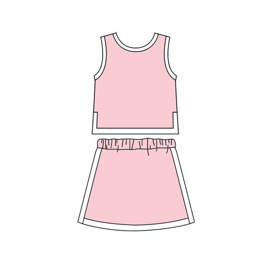 preorder GSD4186 Light Pink Sleeveless Skorts Girls Set