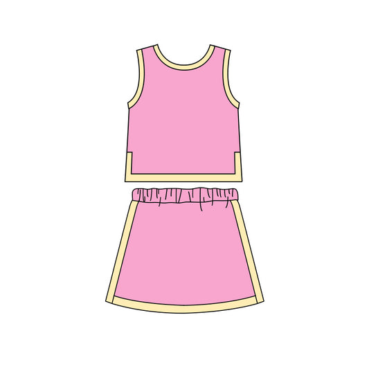 preorder GSD4187 Pink Sleeveless Skorts Girls Set