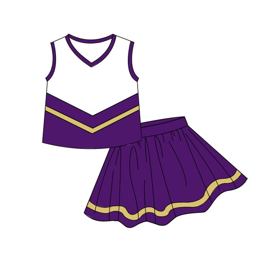 preorder GSD4193 Purple Sleeveless Skorts Girls Set