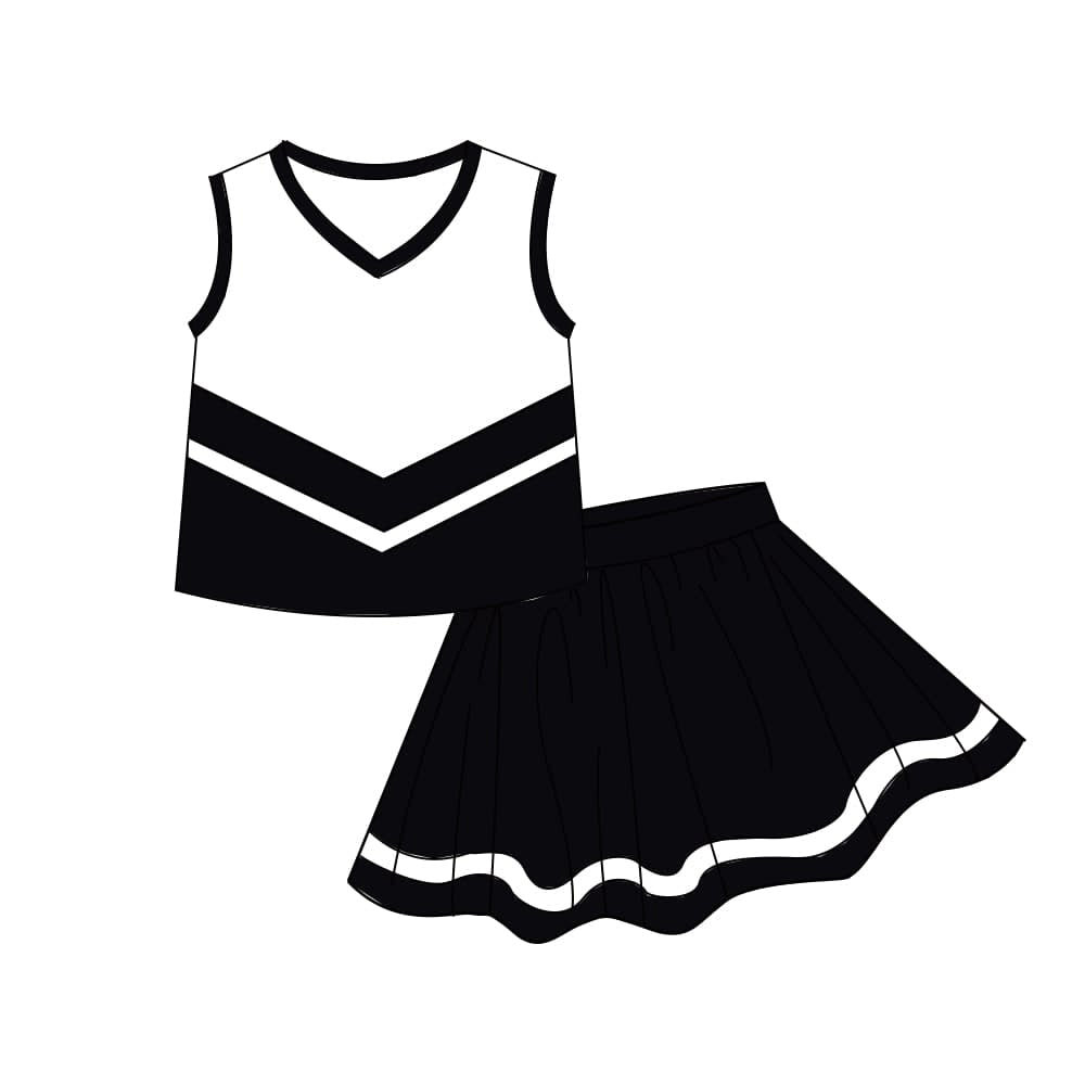 preorder GSD4194 Black Sleeveless Skorts Girls Set