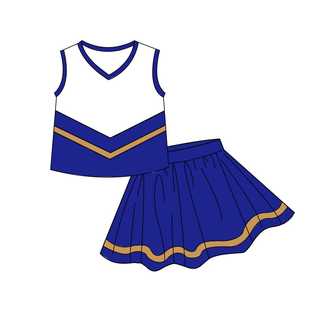 preorder GSD4196 Blue Sleeveless Skorts Girls Set