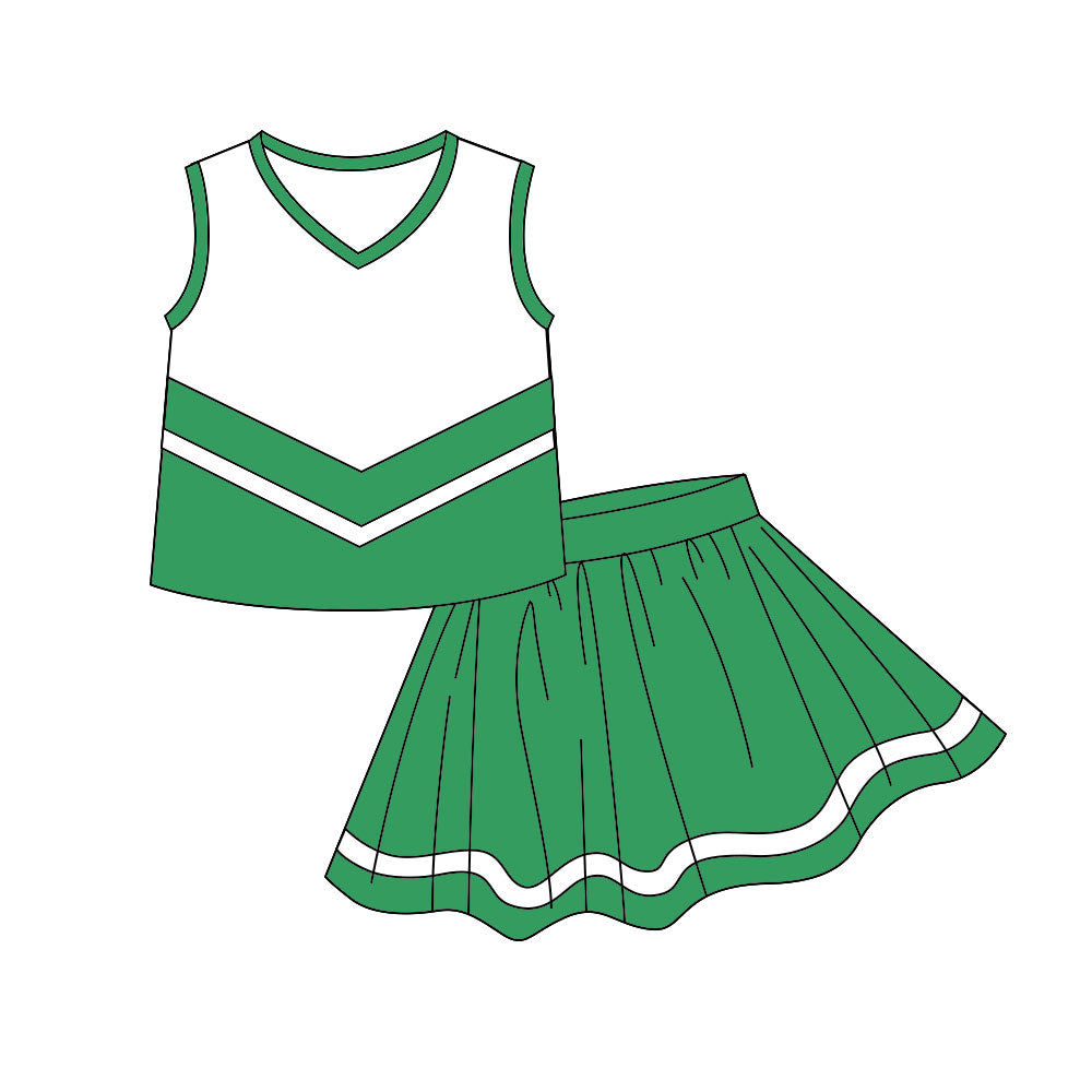 preorder GSD4197 Green Sleeveless Skorts Girls Set