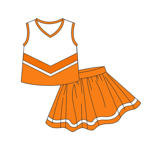 preorder GSD4199 Orange Sleeveless Skorts Girls Set