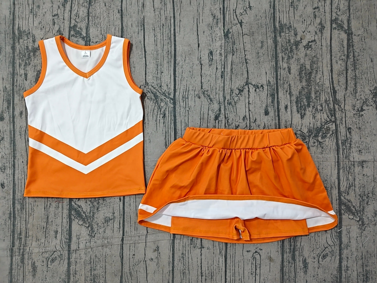 preorder Samples GSD4199 Orange Sleeveless Skorts Girls Set