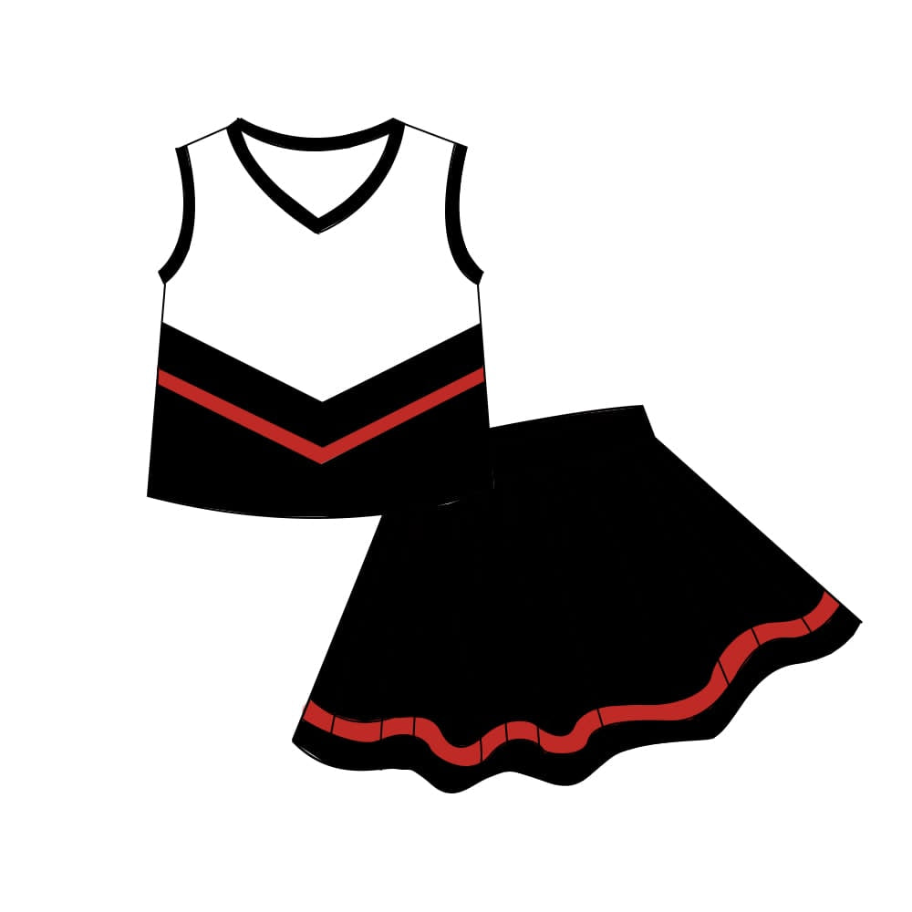 preorder GSD4200 Black Sleeveless Skorts Girls Set