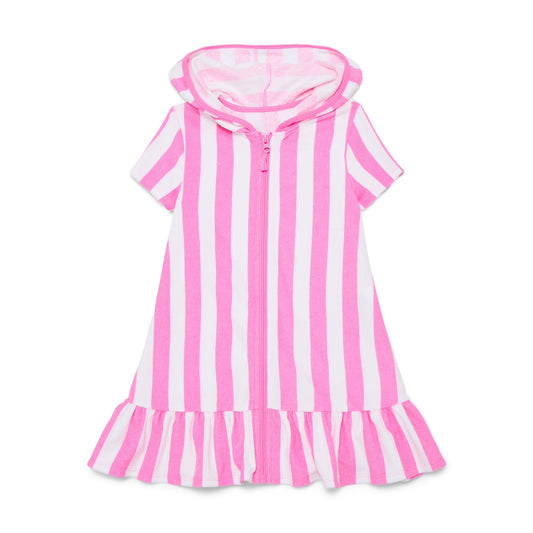 preorder GSD4206 Pink Striped Hoodie Short Sleeve Girls Coat