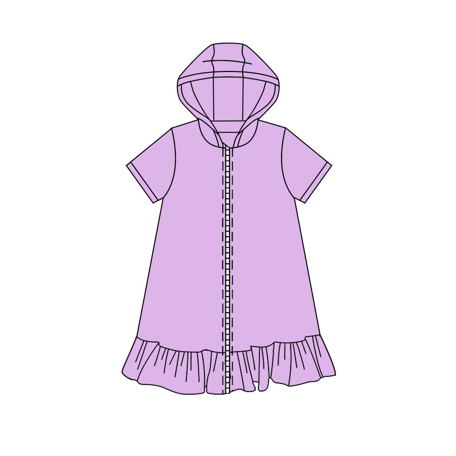 preorder GSD4208 Purple Hoodie Short Sleeve Girls Coat
