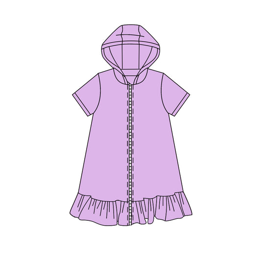 preorder GSD4208 Purple Hoodie Short Sleeve Girls Coat