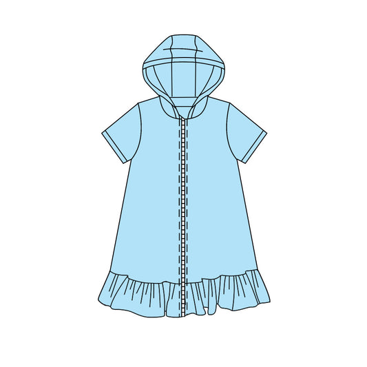 preorder GSD4209 Blue Hoodie Short Sleeve Girls Coat