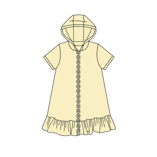 preorder GSD4213 Yellow Hoodie Short Sleeve Girls Coat