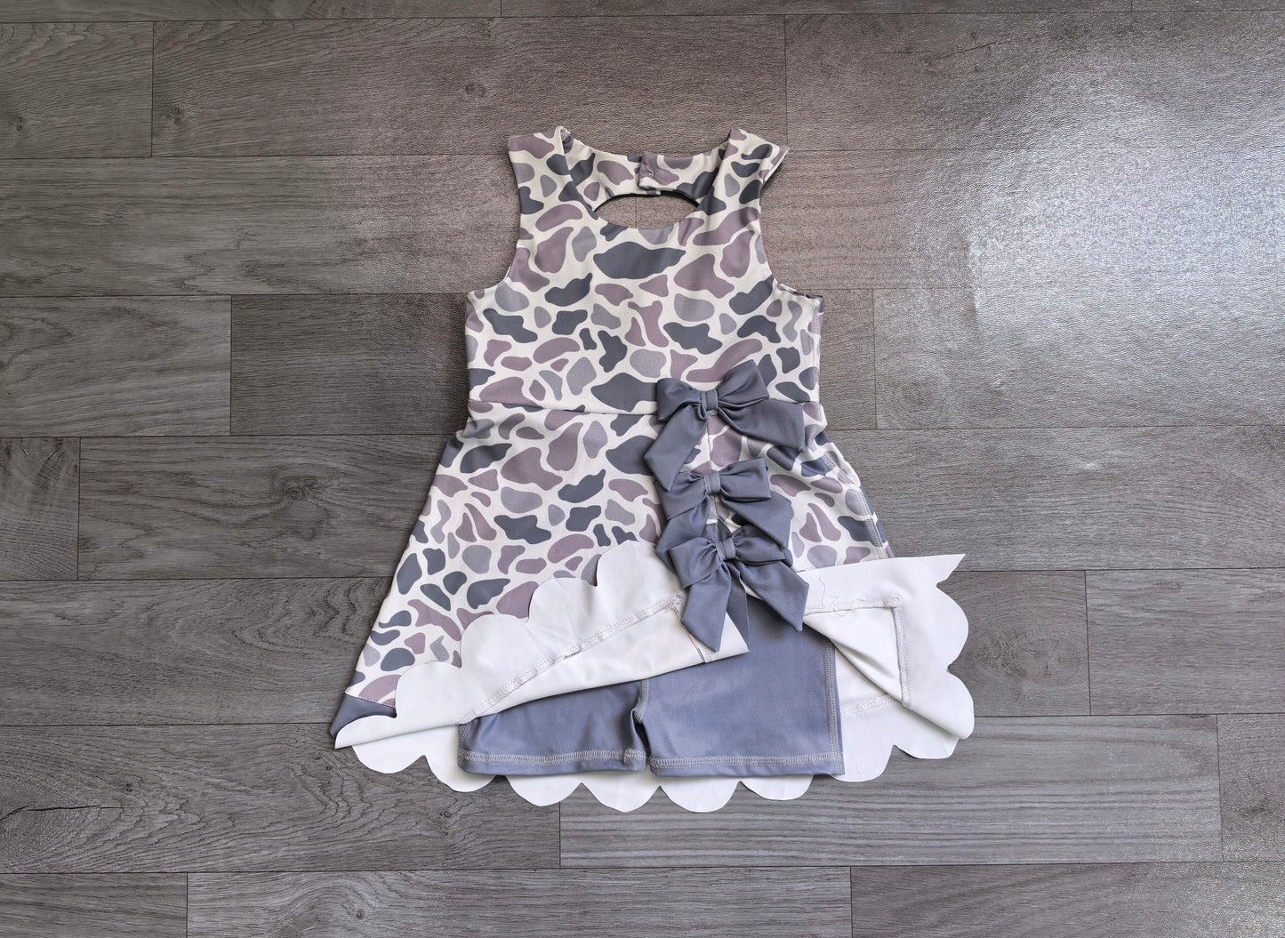 preorder Samples GSD4226 Yoga Camo Bows Skorts Sleeveless Girls Set
