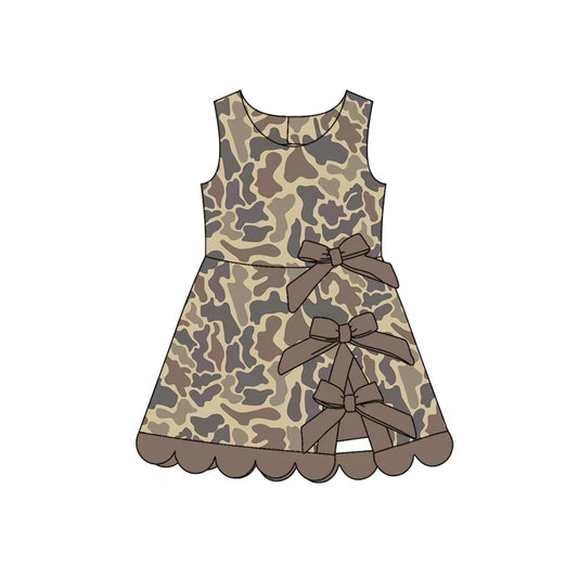 preorder GSD4227 Yoga Camo Bows Skorts Sleeveless Girls Set