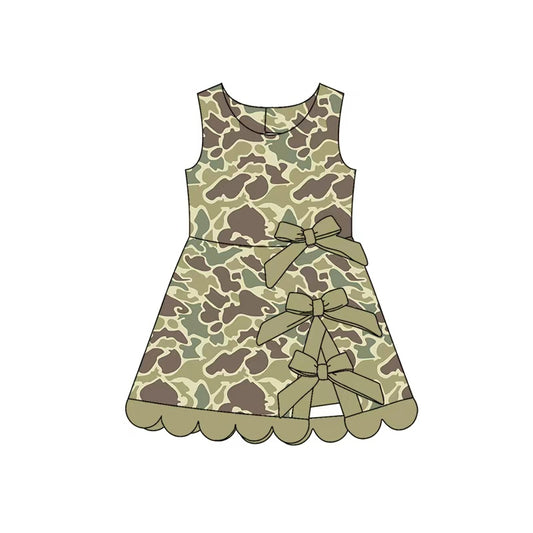 preorder GSD4228 Yoga Camo Bows Skorts Sleeveless Girls Set