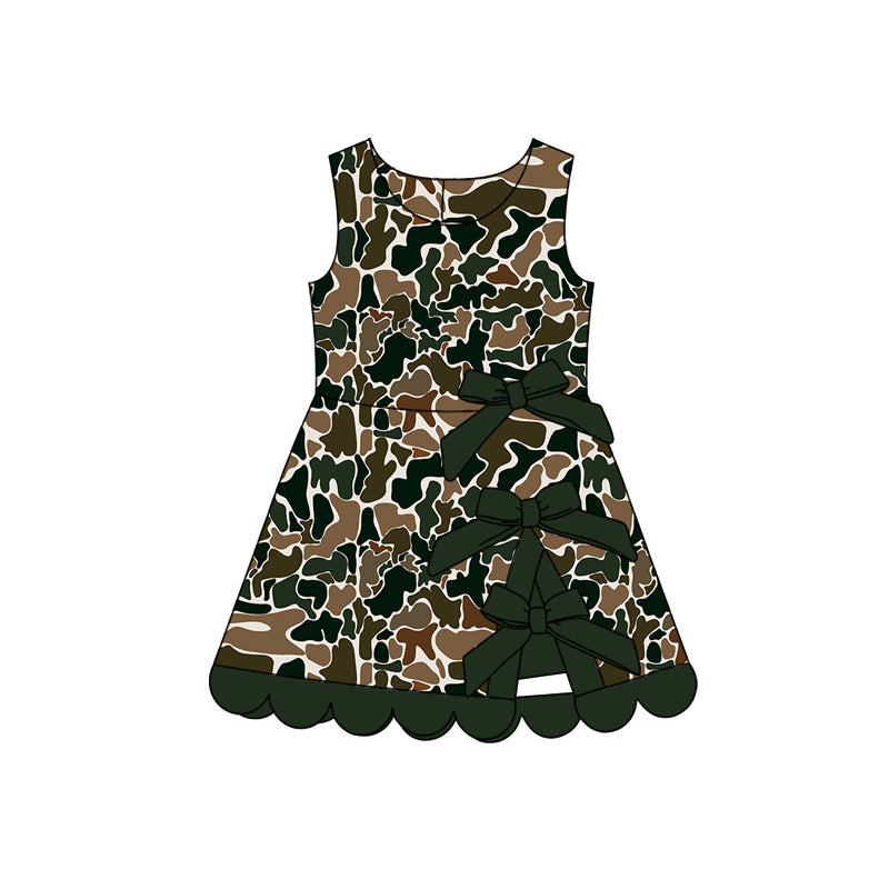preorder GSD4229 Yoga Camo Bows Skorts Sleeveless Girls Set