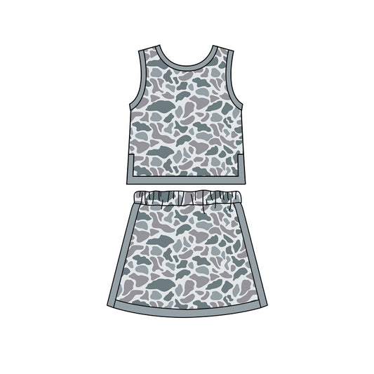 preorder GSD4230 Yoga Camo Sleeveless Bows Skorts Girls Set