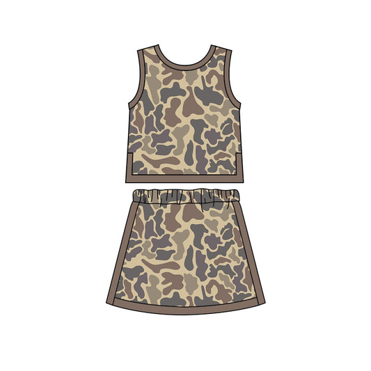 preorder GSD4231 Yoga Camo Sleeveless Bows Skorts Girls Set