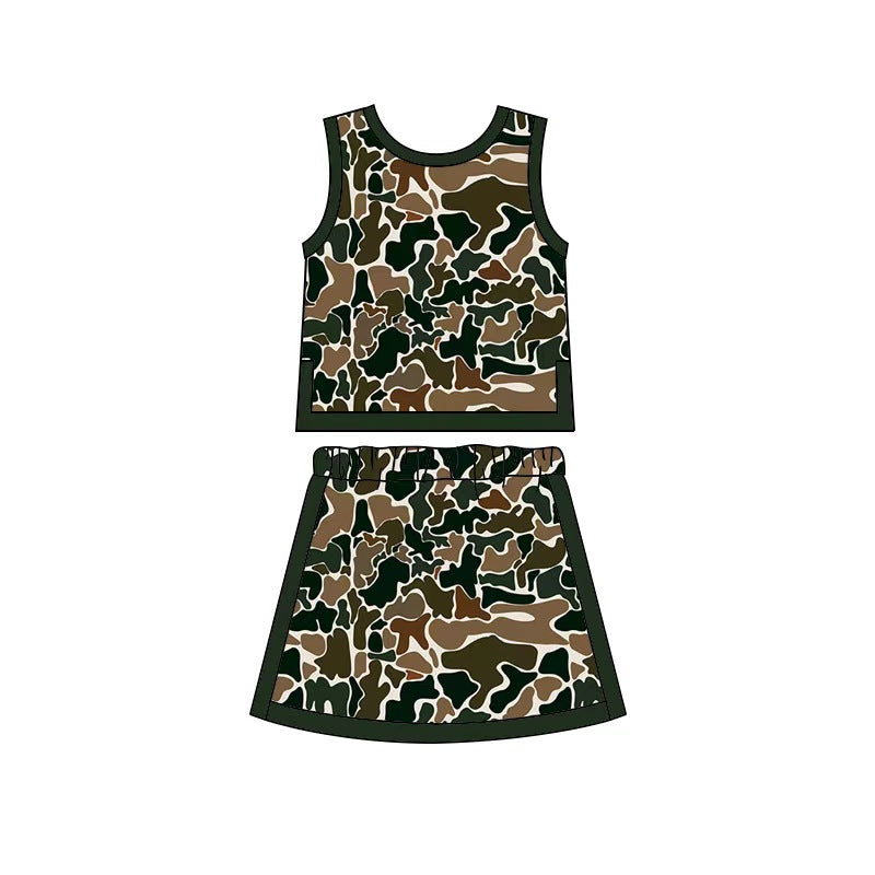 preorder GSD4233 Yoga Camo Sleeveless Bows Skorts Girls Set