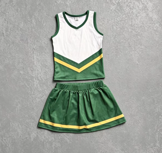 preorder GSD4238 Yoga Green Sleeveless Bows Skorts Girls Set