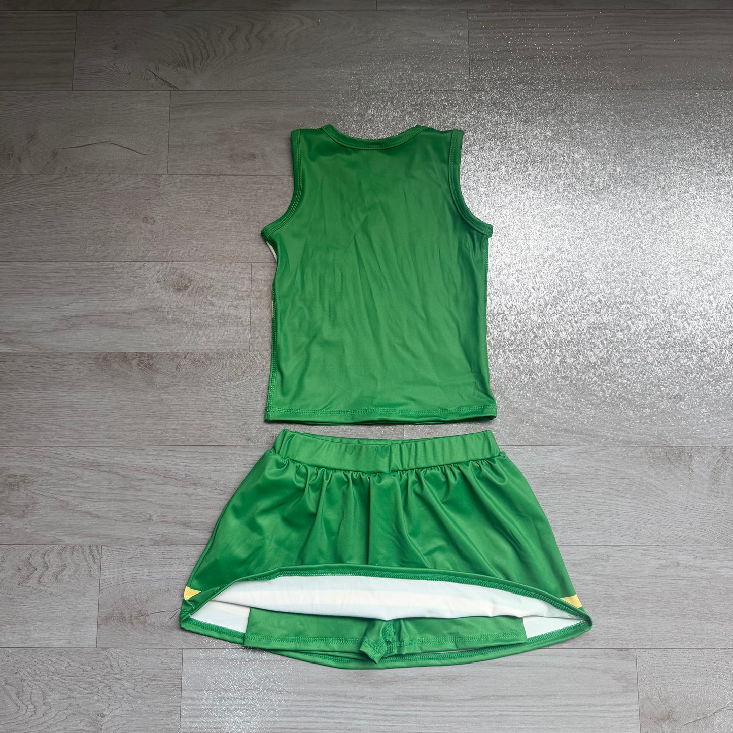 preorder Samples GSD4238 Yoga Green Sleeveless Bows Skorts Girls Set