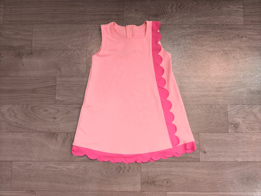 preorder Samples GSD4240 Yoga Pink Scallop Sleeveless Girls Dress