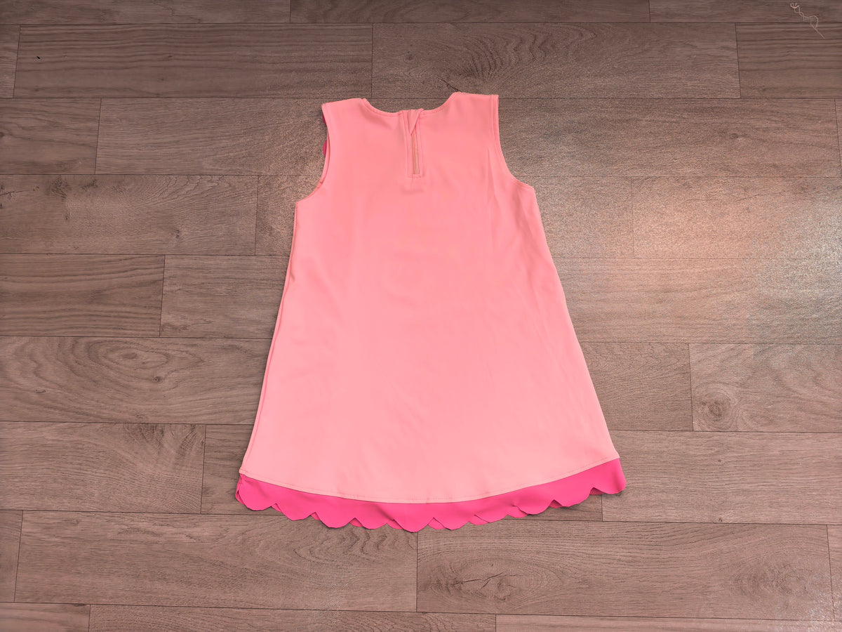 preorder Samples GSD4240 Yoga Pink Scallop Sleeveless Girls Dress