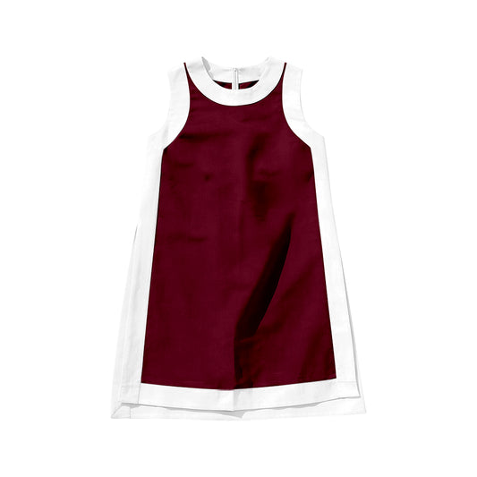 preorder GSD4257 Yoga Maroon Sleeveless Girls Dress