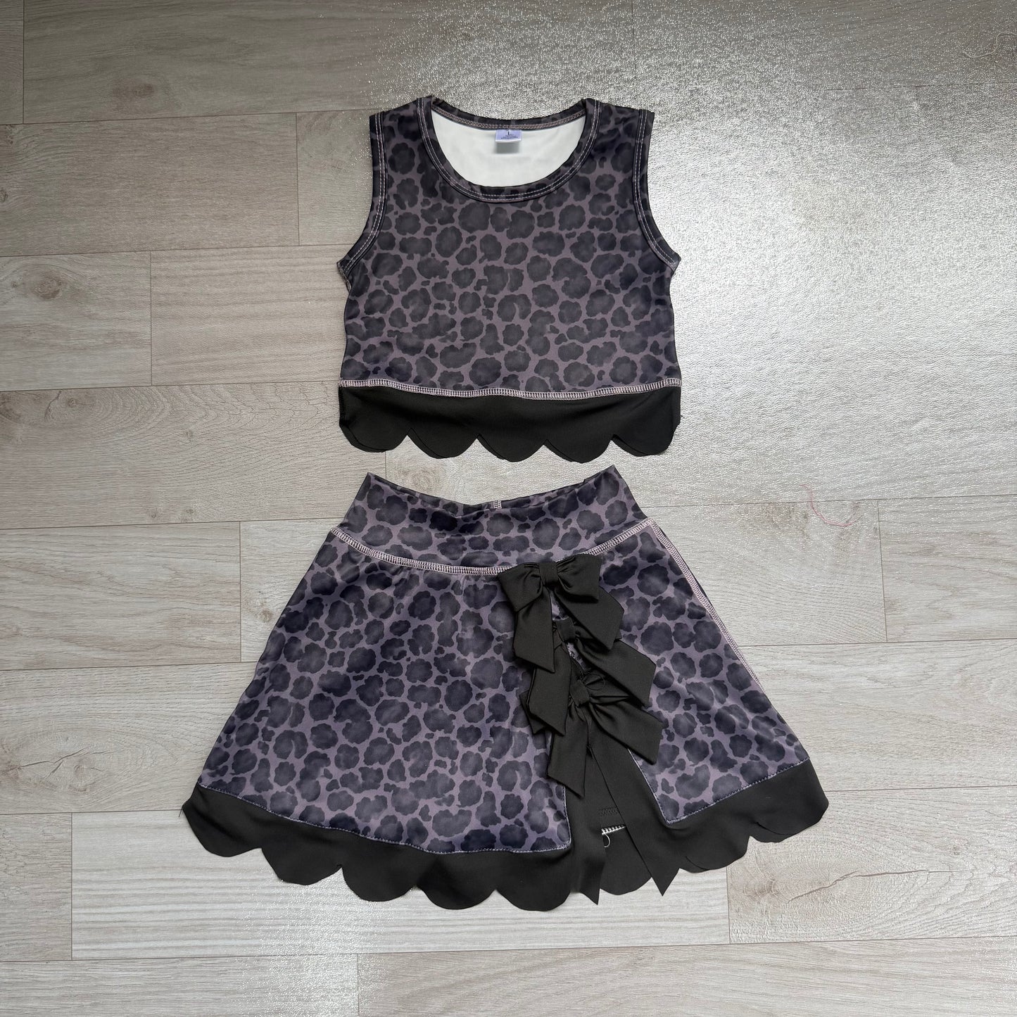 preorder Samples GSD4268 Yoga Scallop Black Sleeveelss Shorts Girls Set