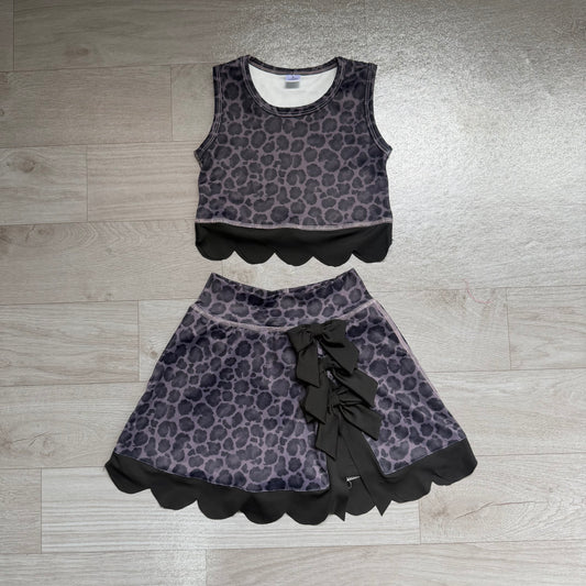 preorder Samples GSD4268 Yoga Scallop Black Sleeveelss Shorts Girls Set