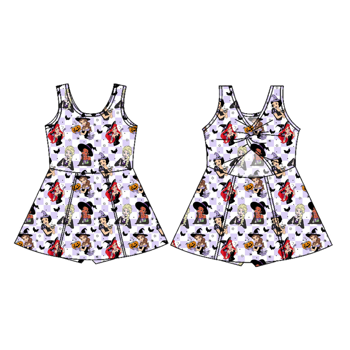 preorder GSD4290 Halloween Princess Sleeveless Skorts Girls Set