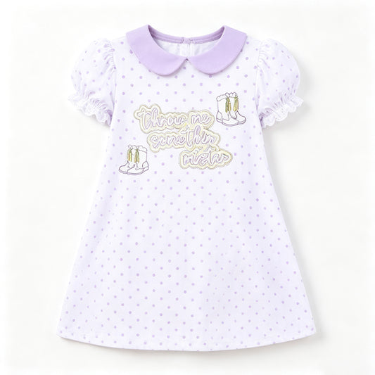 preorder GSD4318 Mardi Gras Throw Me Something Mister Short Sleeve Girls Dress