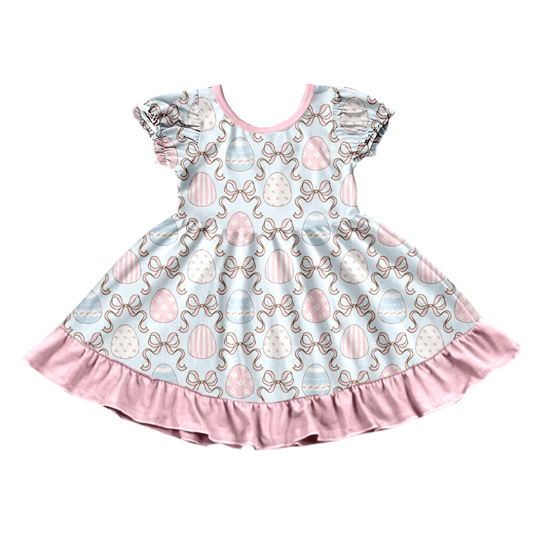 preorder GSD4320 Easter Egg Bows Short Sleeve Girls Dress