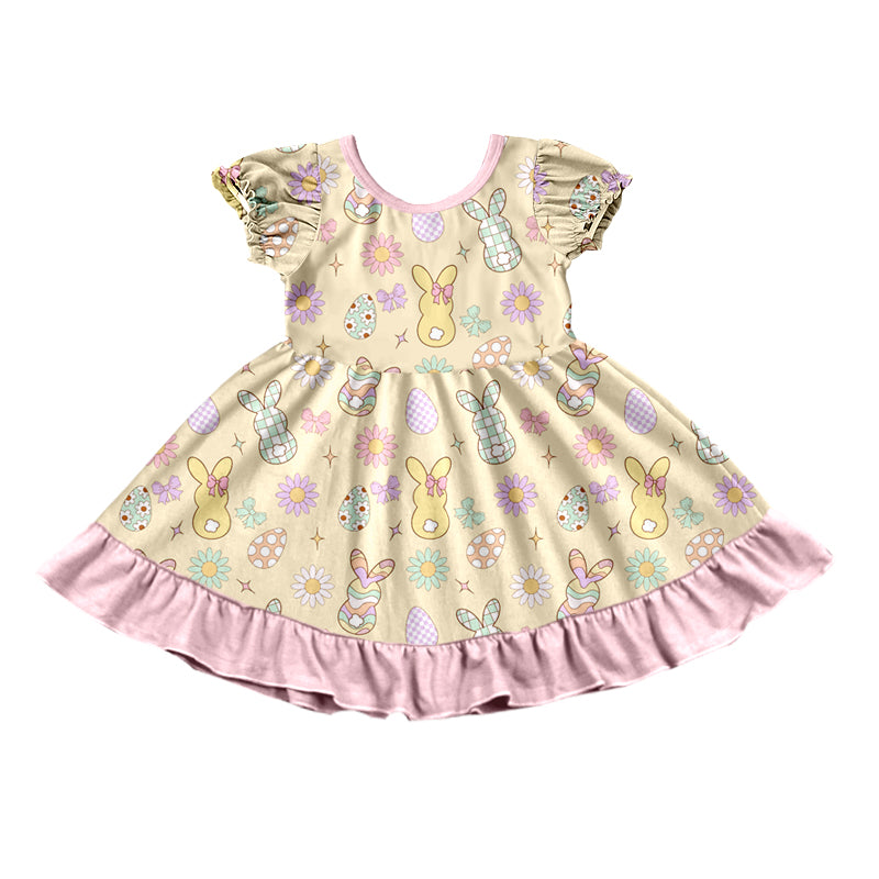 preorder GSD4325 Easter Bunny Rabbit Short  Sleeve Girls Dress
