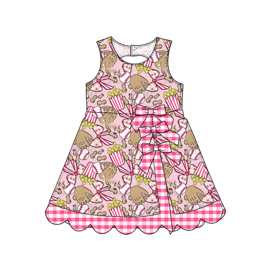 preorder GSD4327 Yoga Baseball Pink Sleeveless Girls Dress