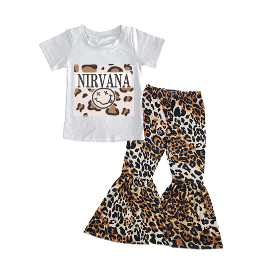 preorder GSPO0769 Nirvana Smile Short Sleeve Leopard Pants Girls Set