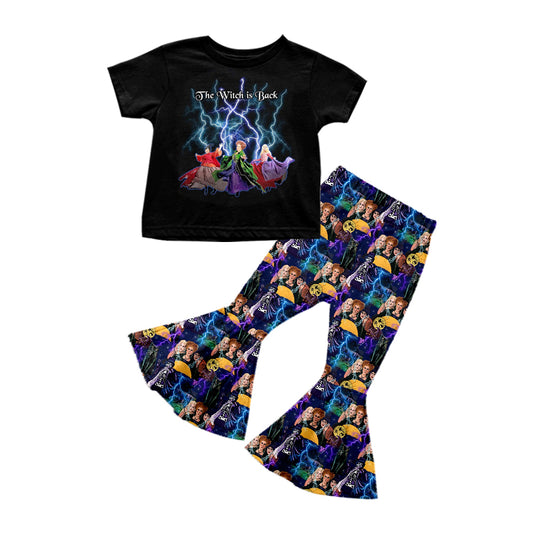 preorder GSPO1602 Halloween witch short sleeve pants girls set