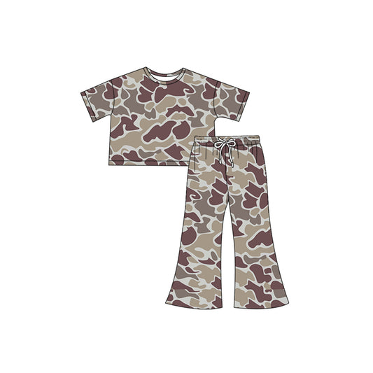 preorder GSPO1888 Hunting Camo Short Sleeve Pants Girls Set