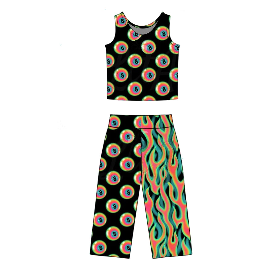 preorder GSPO2299 Billiards Sleeveless Pants Girls Set