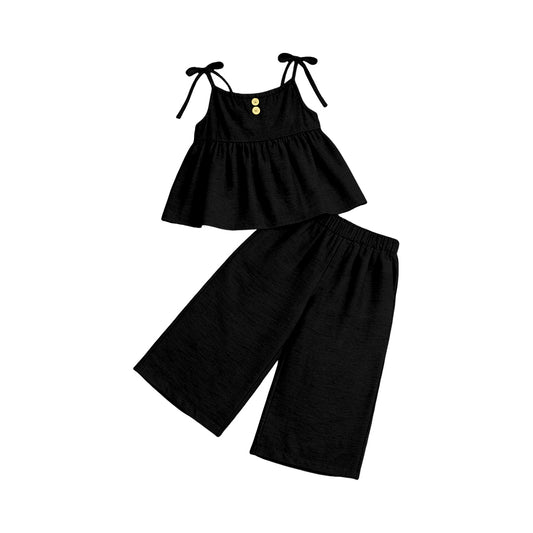 preorder GSPO2303 Black Pants Girls Set