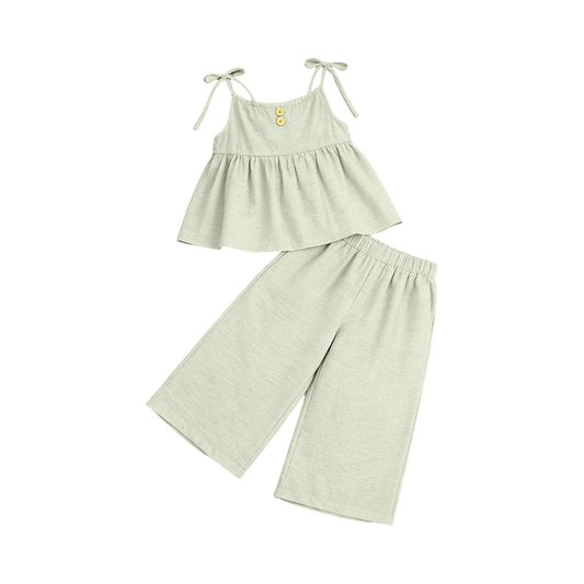 preorder GSPO2304 Light Green Pants Girls Set