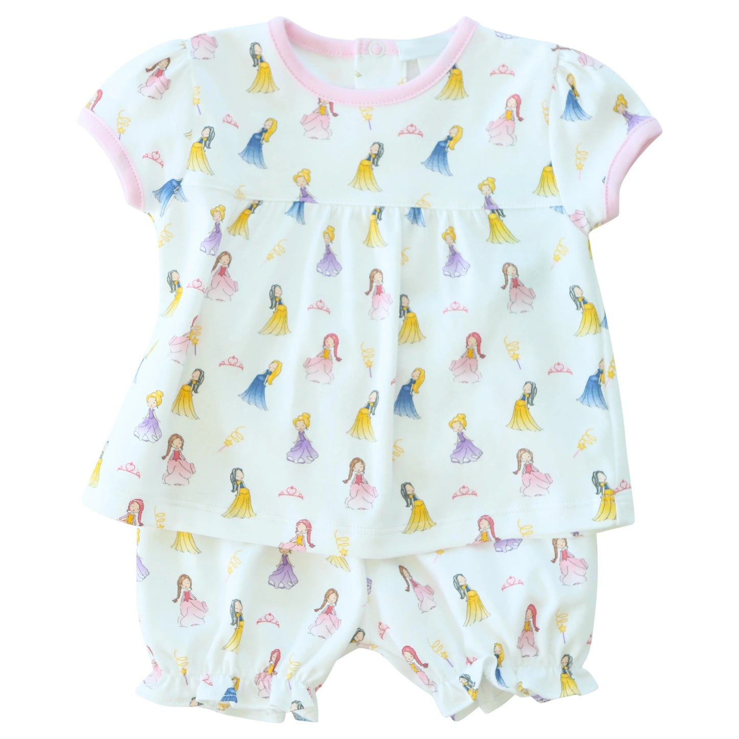 preorder GSSO0839 cartoon cute princess white short sleeve shorts girls pajamas