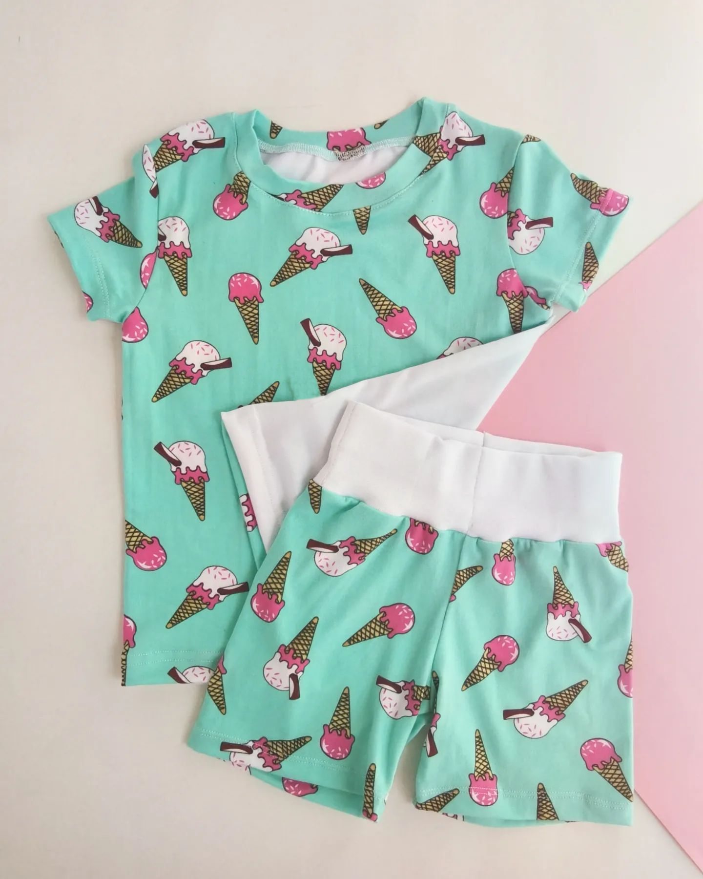 preorder GSSO1142 Summer ice green short sleeve shorts girls pajamas milk silk