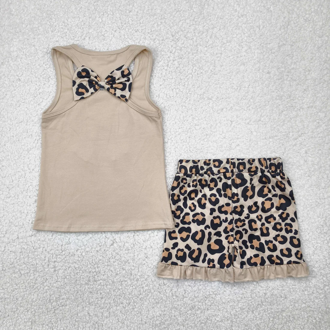 embroidery bows leoaprd/flowers shorts girls Set RTS Sibling Clothes