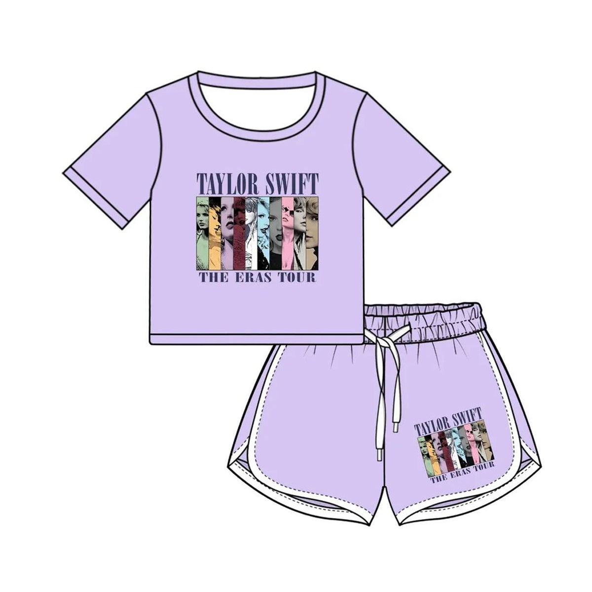 preorder GSSO1909 Taylor country singer purple short sleeve shorts adult women pajamas