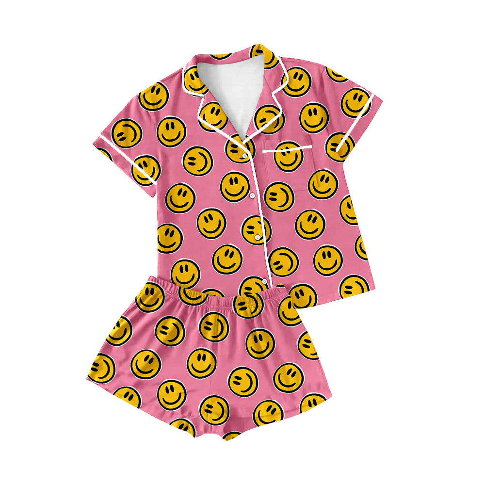 preorder GSSO2202 smile pink short sleeve shorts adult Summer pajamas