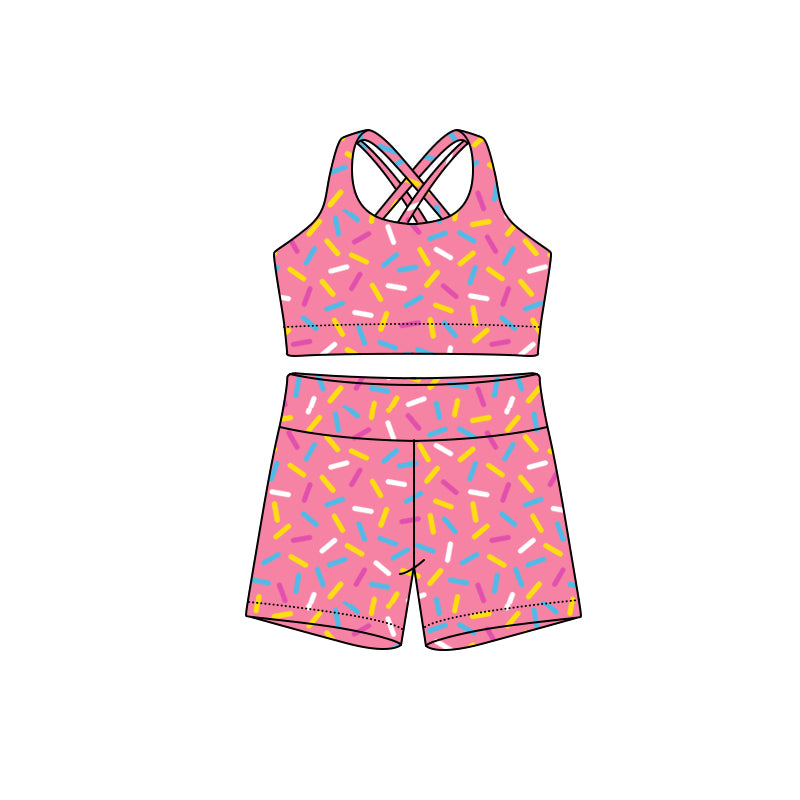 preorder GSSO2694 ice pink sleeveless shorts adult set