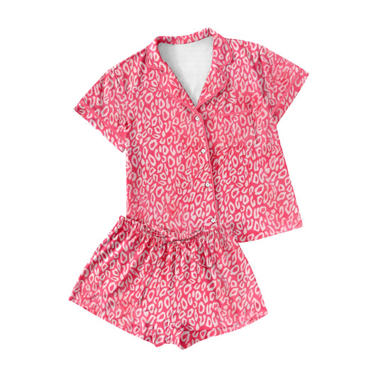 preorder GSSO3031 Pink Leopard Short Sleeve Shorts Adult Women Pajamas
