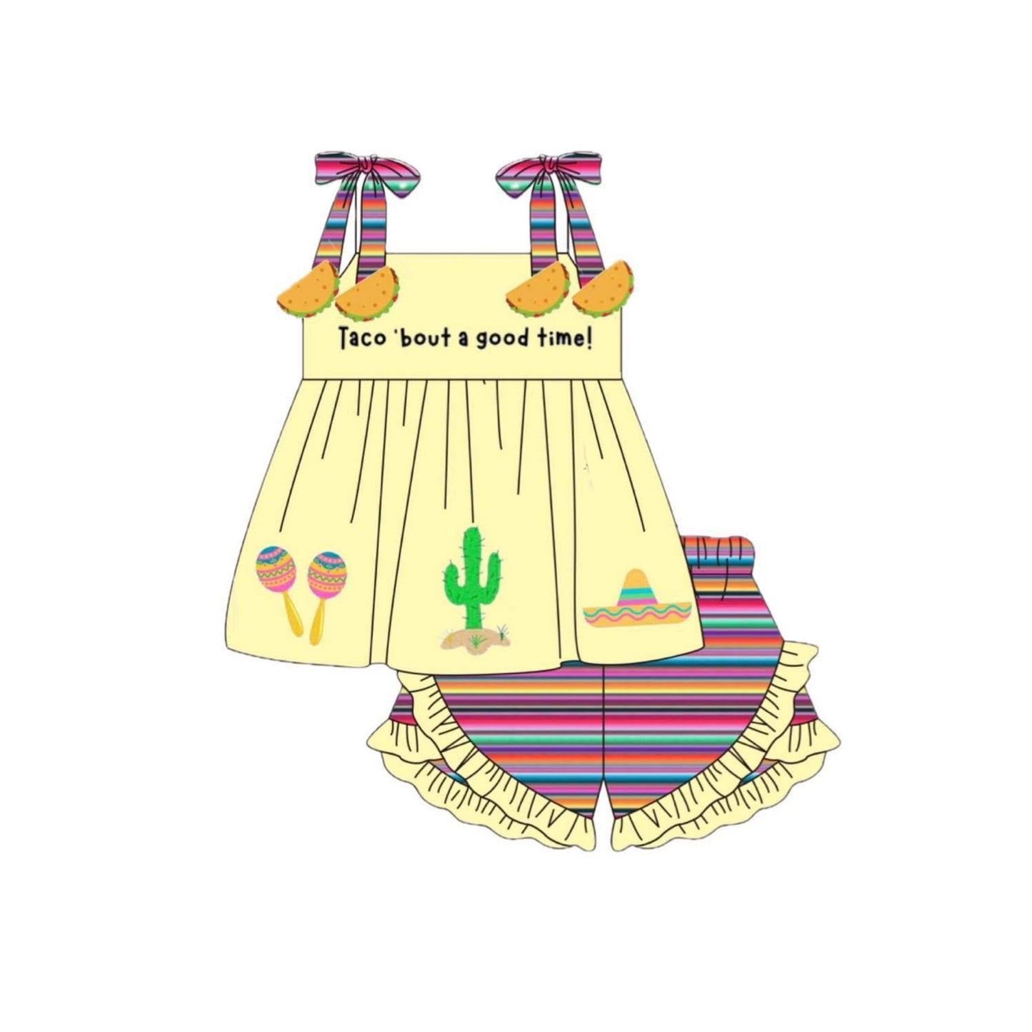 preorder GSSO3098 Taco Bout A Good Time Shorts Girls Set