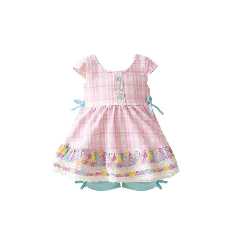 preorder GSSO3111 Pink Short Sleeve Shorts Girls Set