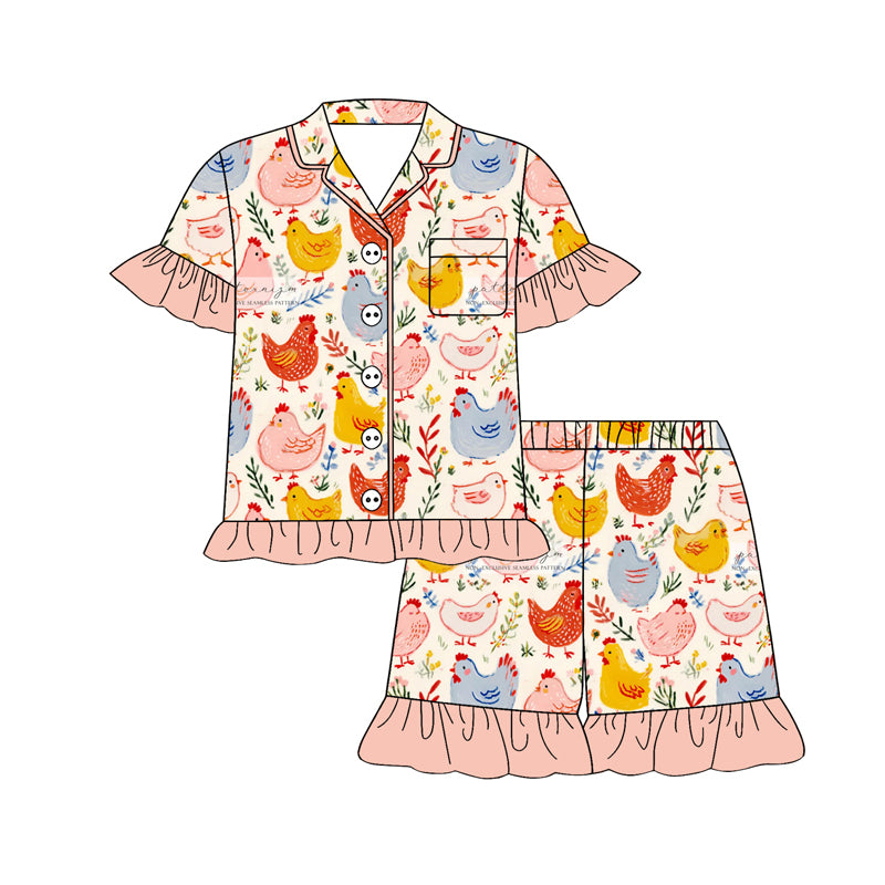 preorder GSSO3121 Farm Chick Short Sleeve Shorts Girls Set