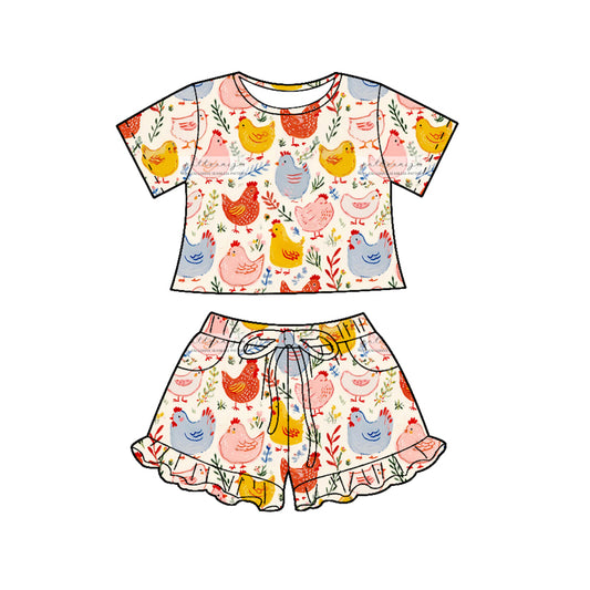 preorder GSSO3122 Farm Chick Short Sleeve Shorts Girls Set